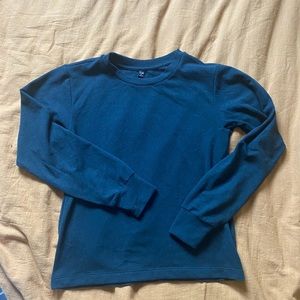 Teal long sleeved Uniqlo knit shirt